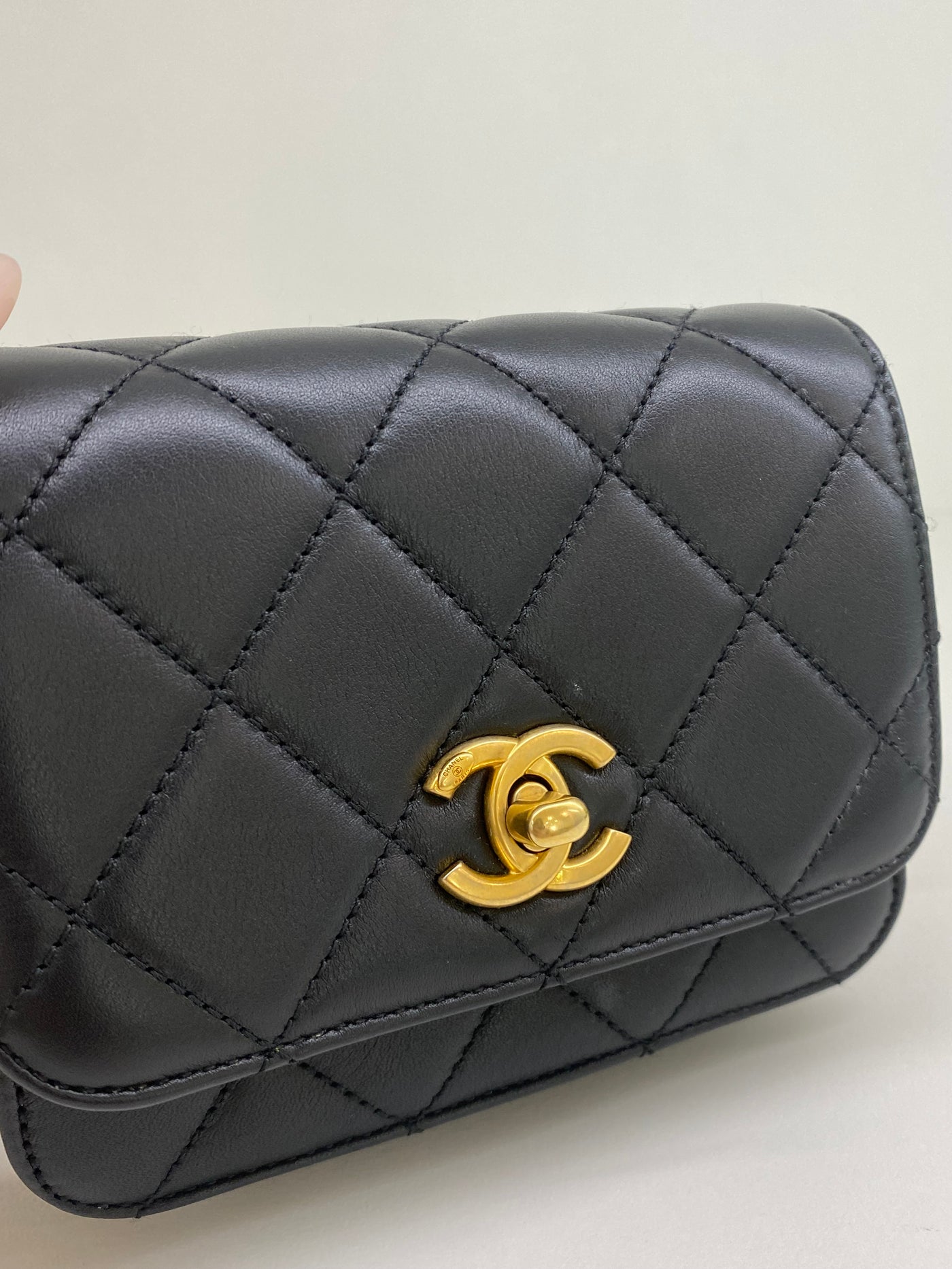 Chanel Mini Classic Chain Detail Black GHW