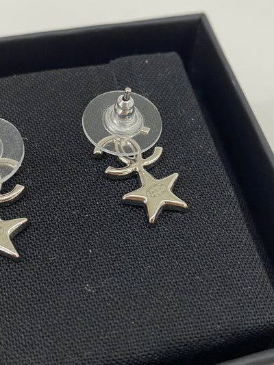 Chanel CC & Star Earrings Silver
