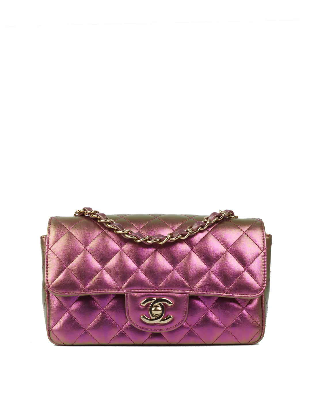 Chanel Iridescent Purple Rectangle Mini Flap Bag