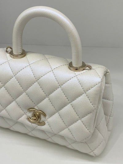 Chanel Coco Handle Extra Mini - White Iridescent