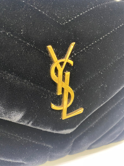 Saint Laurent Velvet LouLou Bag Black GHW