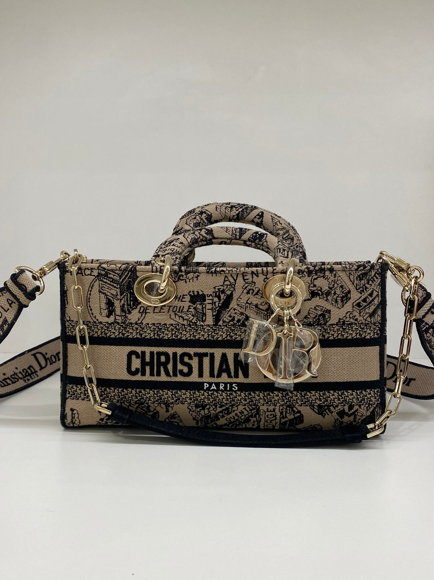 Dior Lady Dior - mini rectangle beige & black