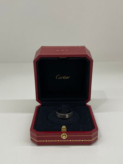 Cartier Love Ring Silver 3 Diamonds Size 51