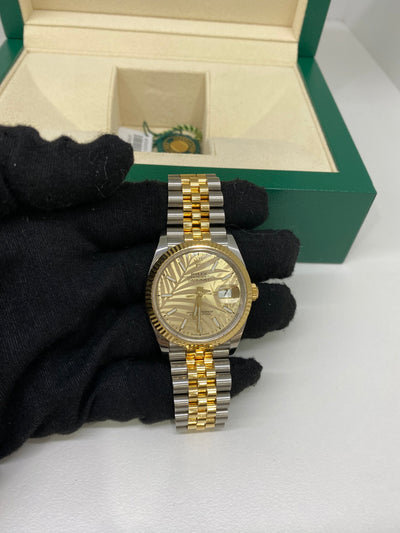 Rolex Datejust 36mm Two Tone Palm Motif