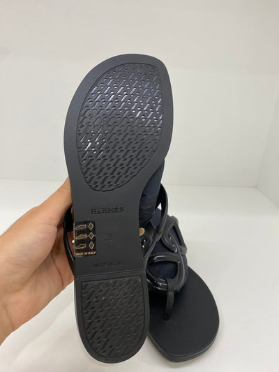 Hermes Ergie Sandal Black Size 38