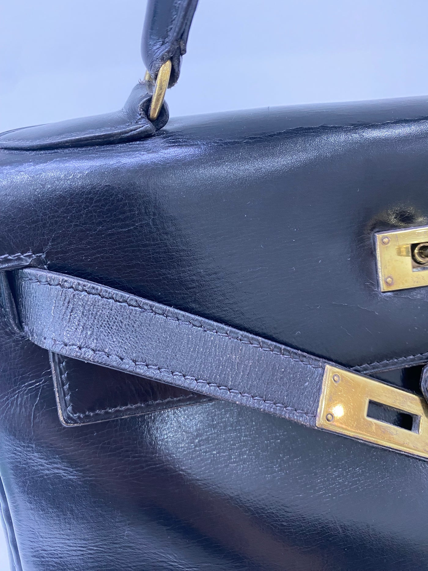Hermès Kelly 28 Black Box Leather *Vintage*