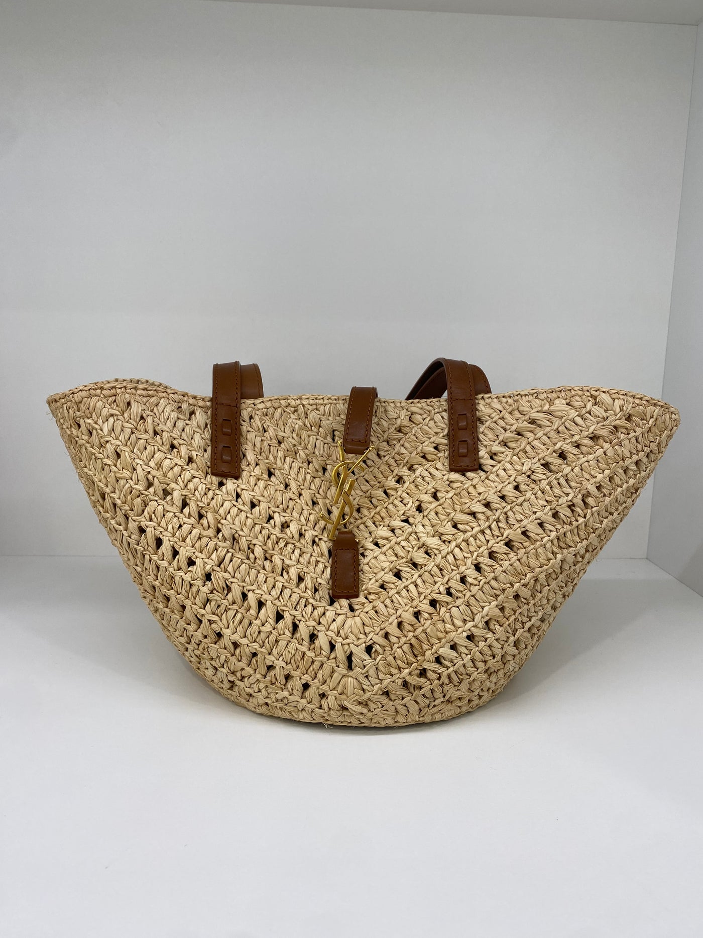 Saint Laurent Panier Raffia Tote