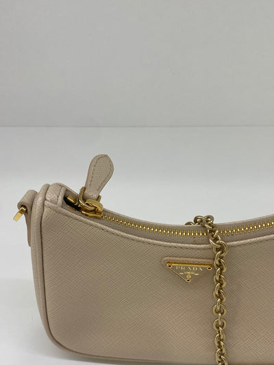 Prada Re-edition Mini Shoulder Bag Beige GHW