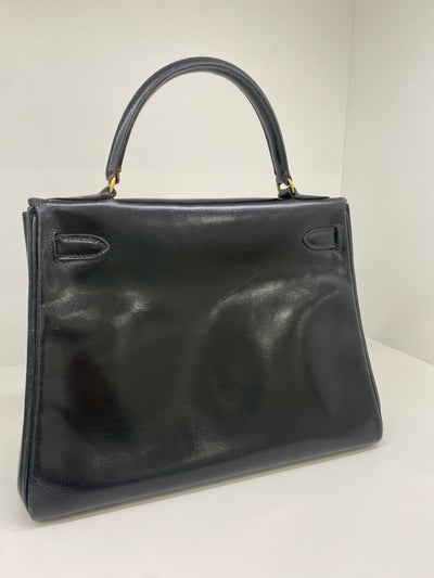 Hermès Kelly 28 Black Box Leather *Vintage*