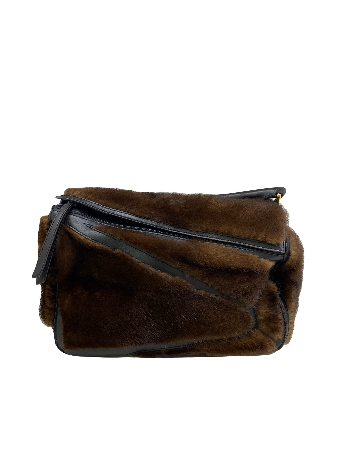 Loewe Puzzle Bag Fur Brown/ Black