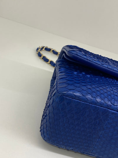 Chanel Classic Flap Medium - Blue Snakeskin SHW (series 22)