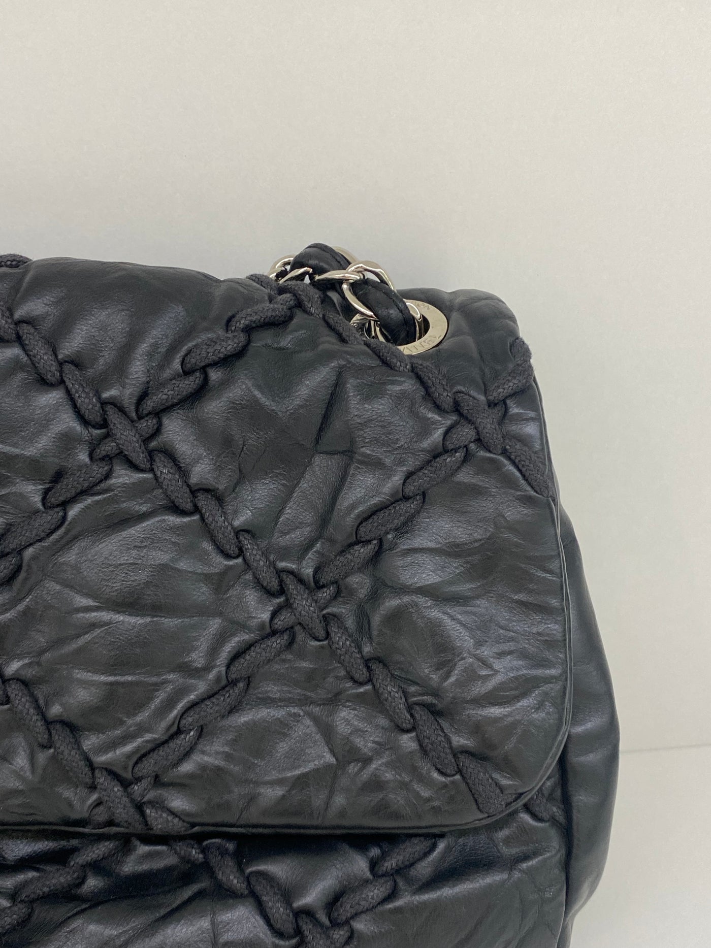 Chanel Large Quilted Detail Black Flap Bag