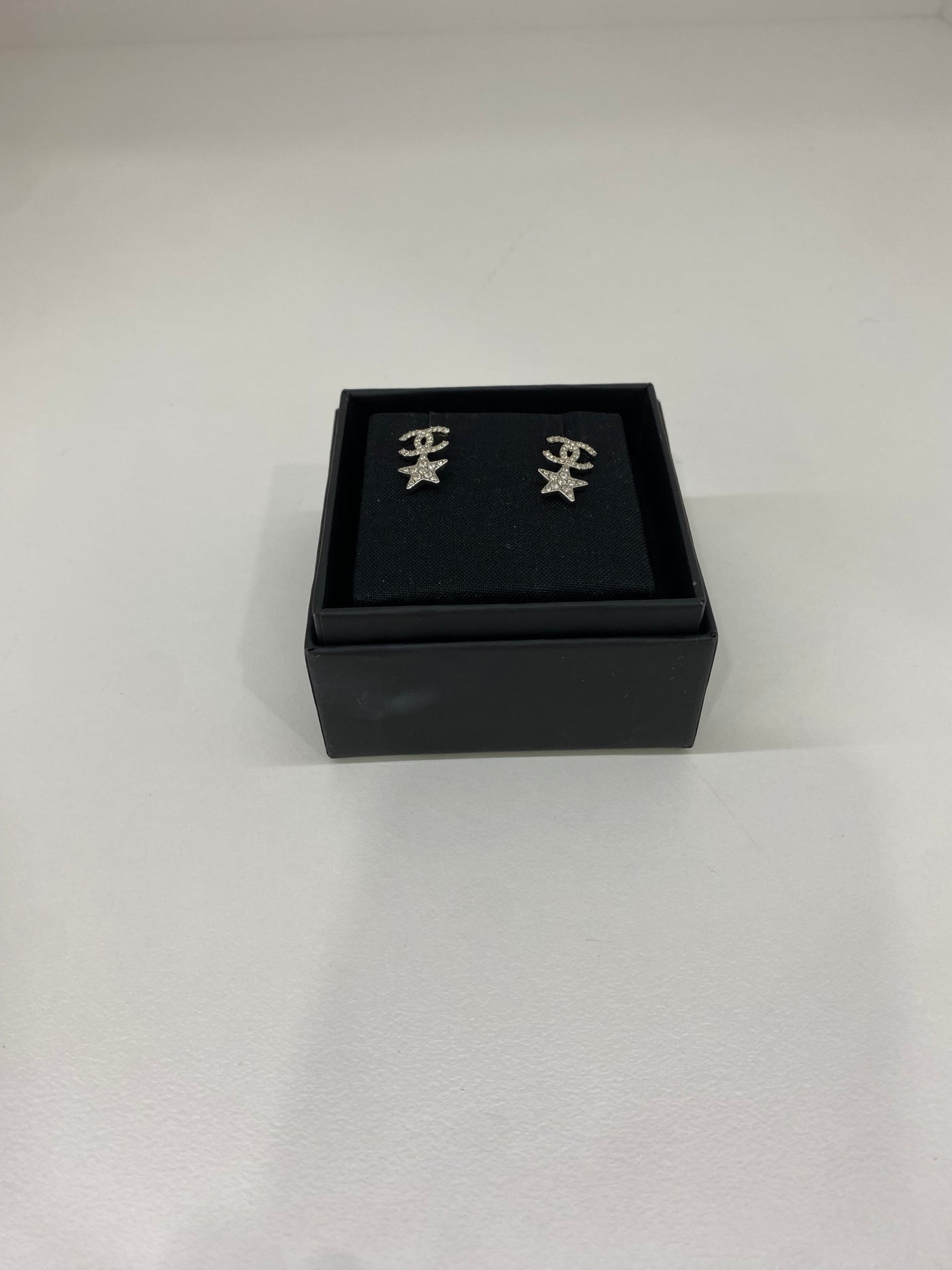 Chanel CC & Star Earrings Silver