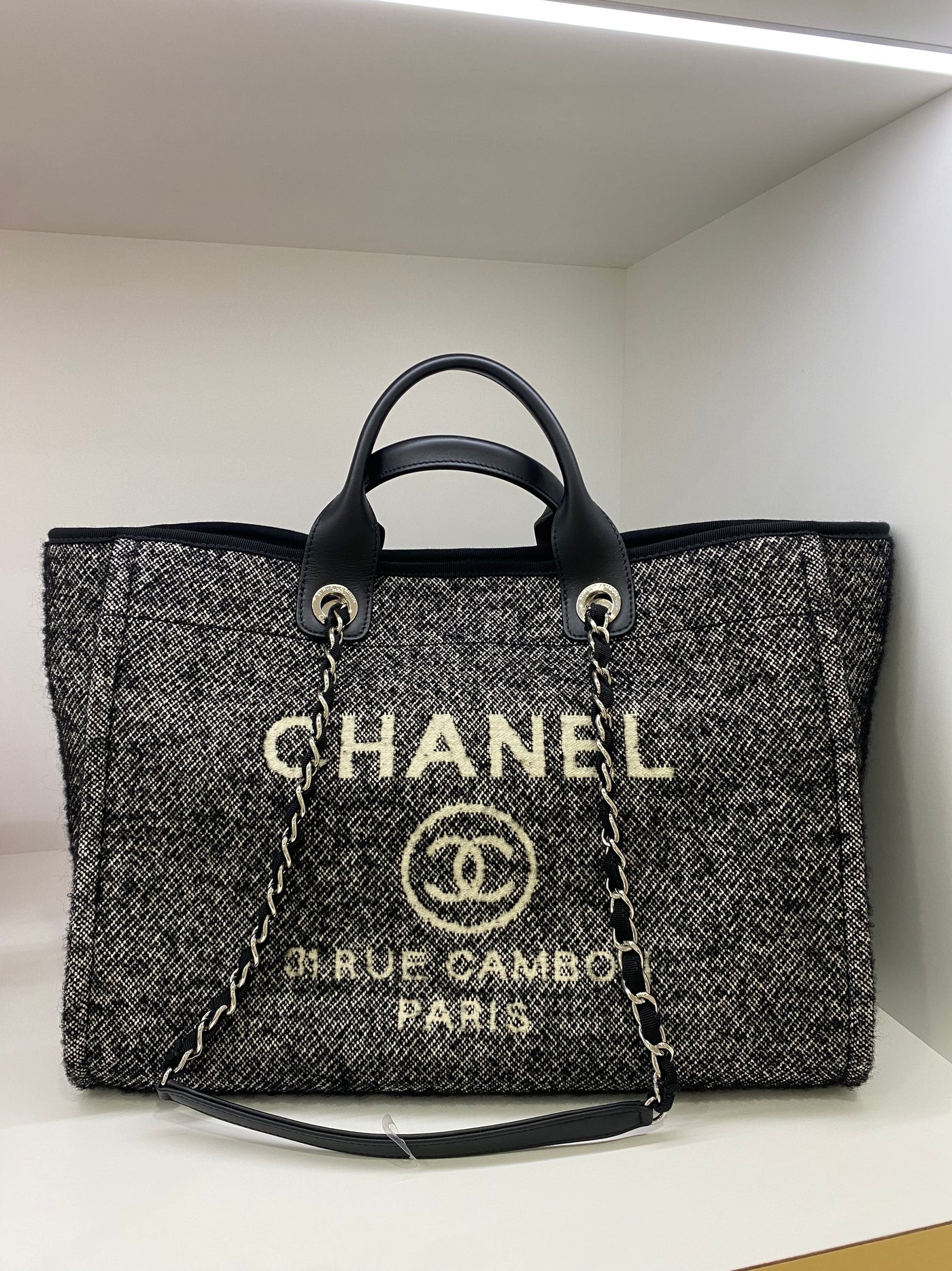 Chanel Deauville Black Large Tote