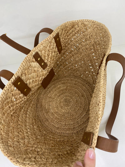 Saint Laurent Panier Raffia Tote