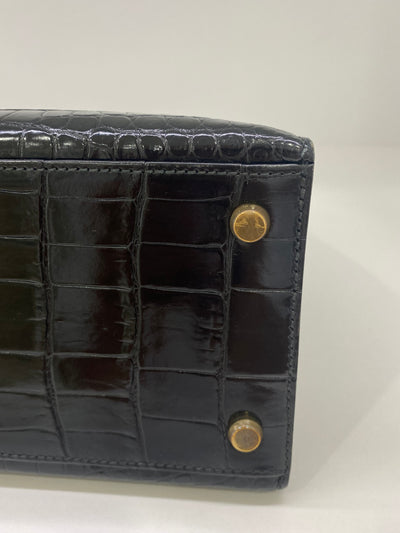 Hermes Kelly 32 Black Alligator GHW (1994)