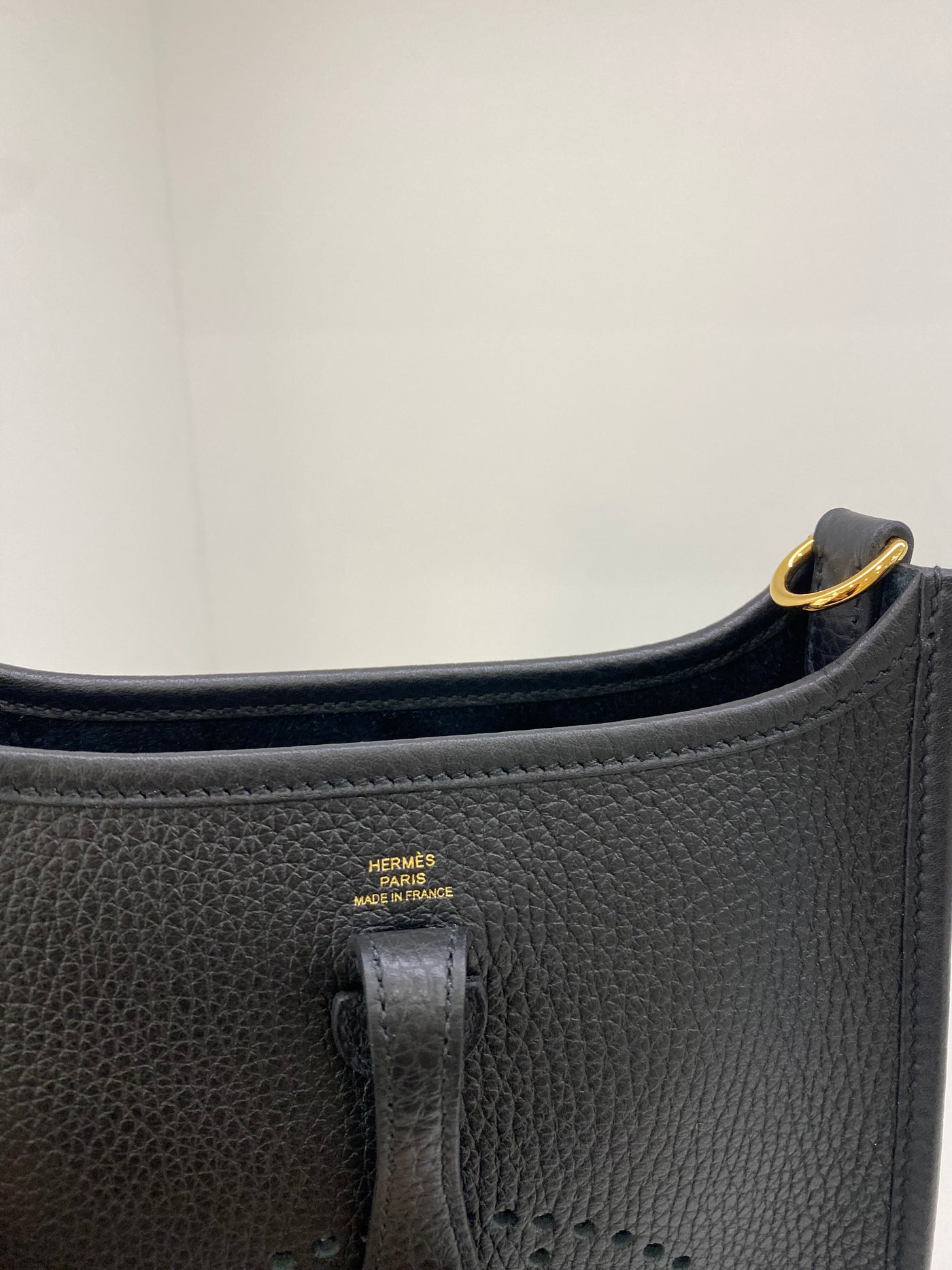 Hermes Mini Evelyne Black GHW
