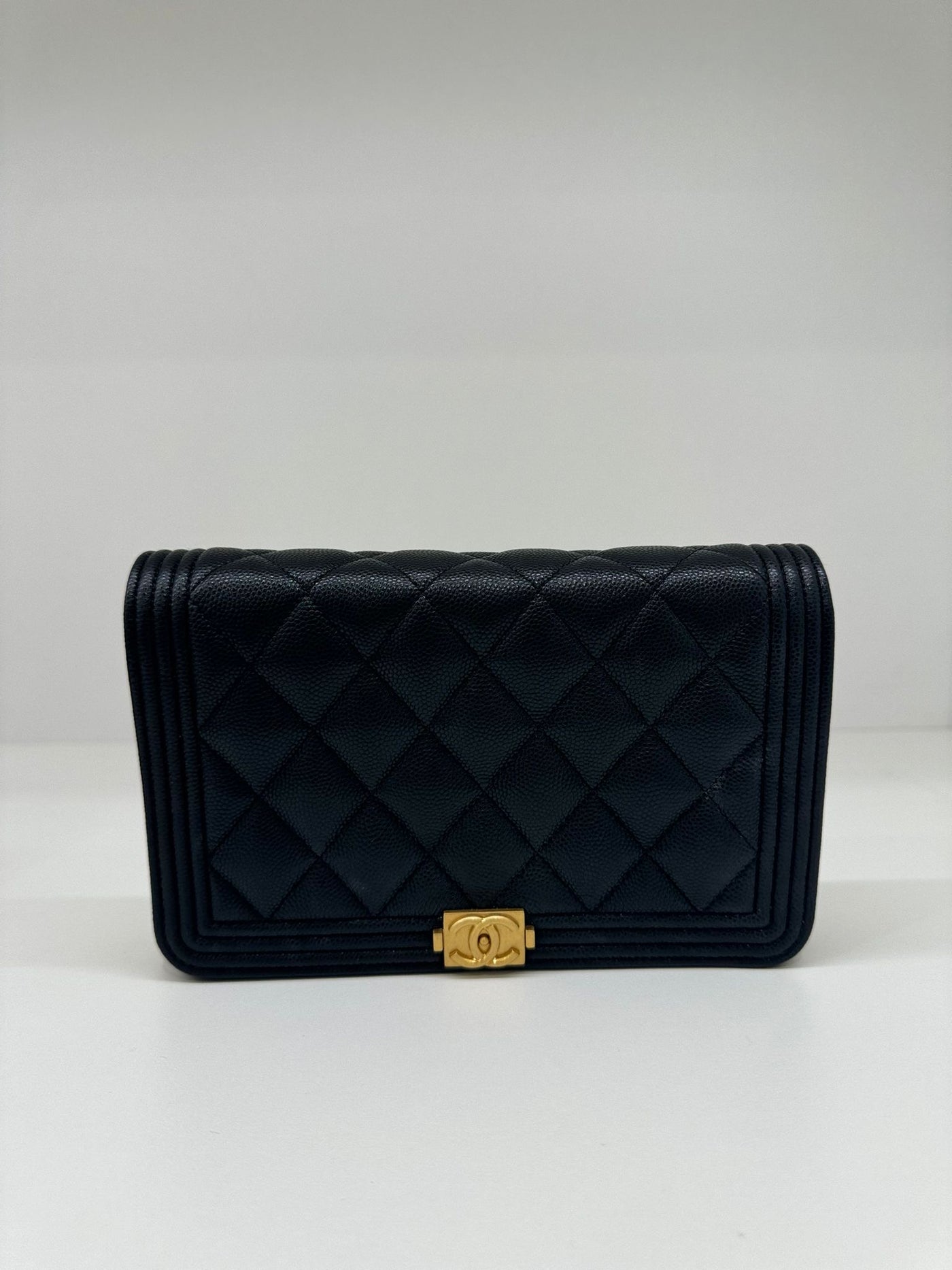 Chanel Boy WOC Black Caviar GHW (microchipped)