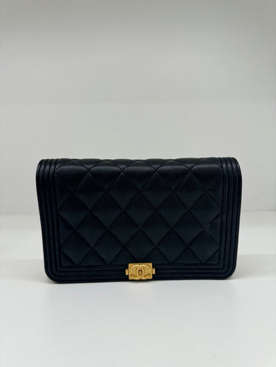 Chanel Boy WOC Black Caviar GHW (microchipped)