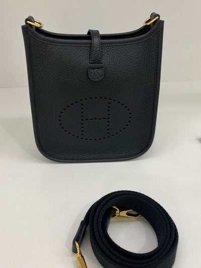Hermes Mini Evelyne Black GHW