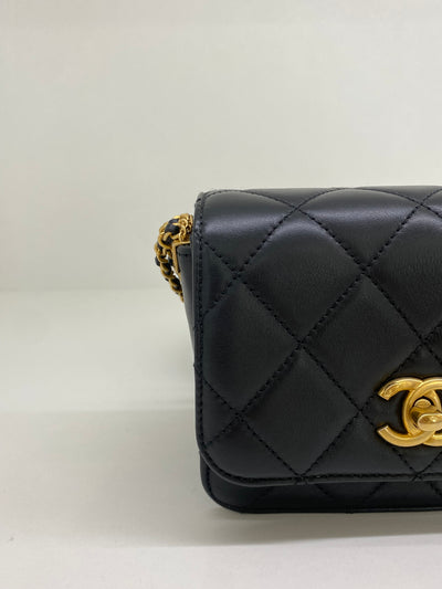 Chanel Mini Classic Chain Detail Black GHW