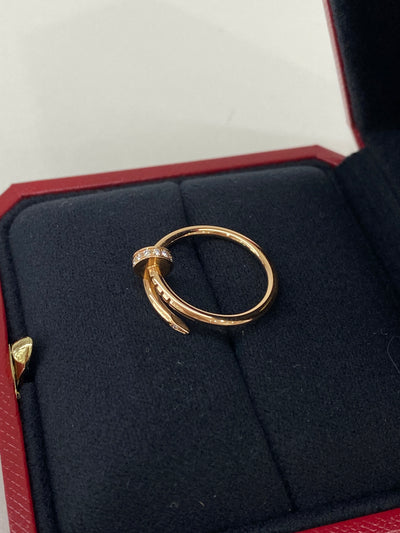 Cartier Juste Un Clou Ring Rose Gold Diamonds Size 51