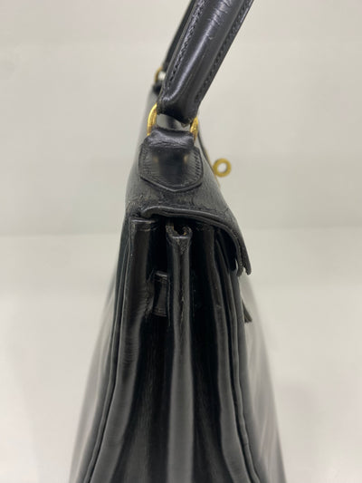 Hermès Kelly 28 Black Box Leather *Vintage*