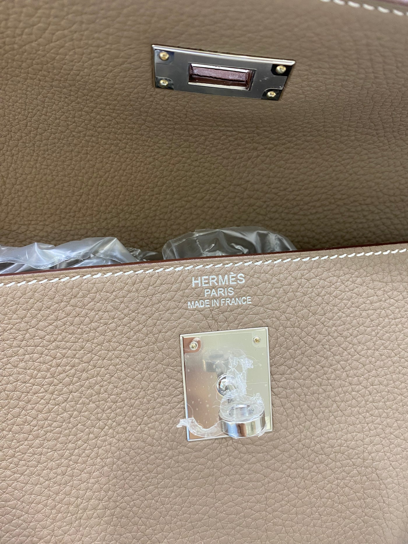 Hermès Kelly 35 Retourne Togo Etoupe PHW