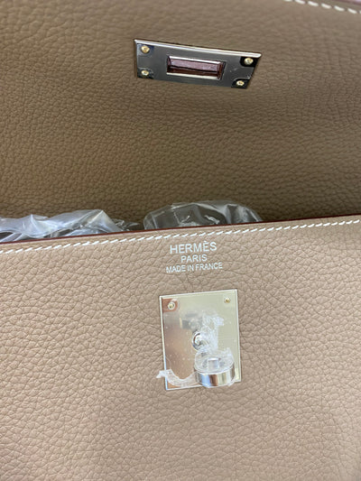 Hermès Kelly 35 Retourne Togo Etoupe PHW