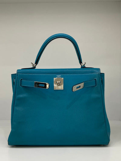 Hermes Kelly Blue Jean 28 PHW