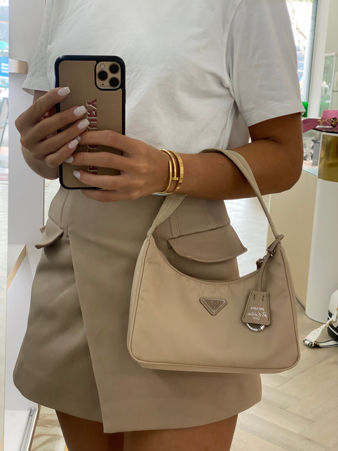 Prada Nylon Bag Beige