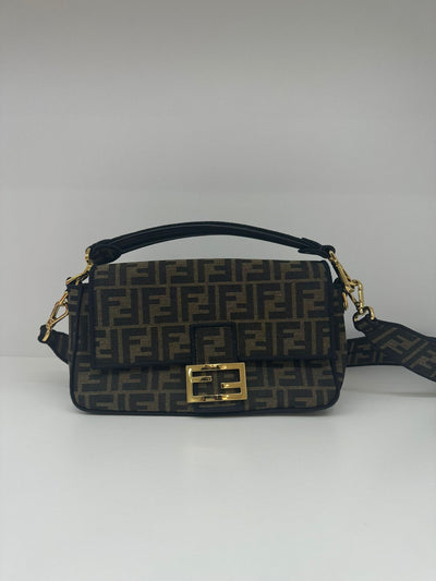 Fendi Baguette FF Logo Brown