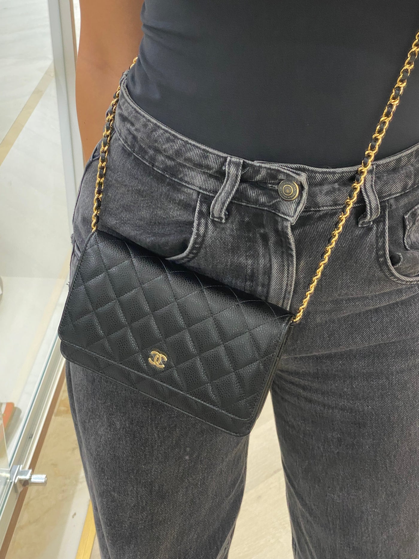 Chanel WOC Black GHW