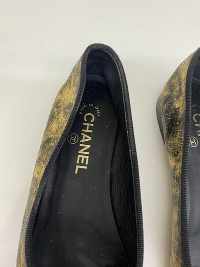 Chanel Ballet Flats Gold Size 40
