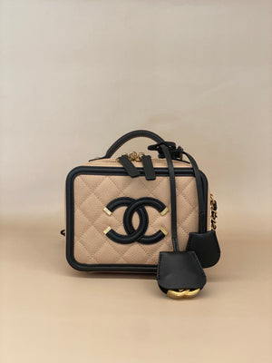 Chanel Filigree Vanity Beige Caviar GHW