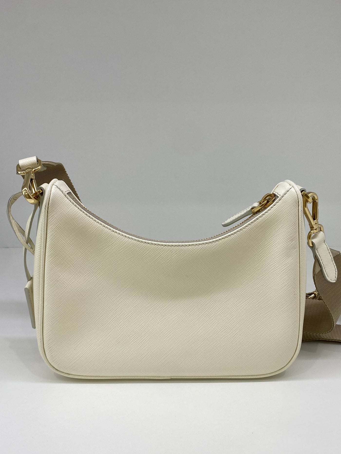 Prada Re-Edition Saffiano White GHW