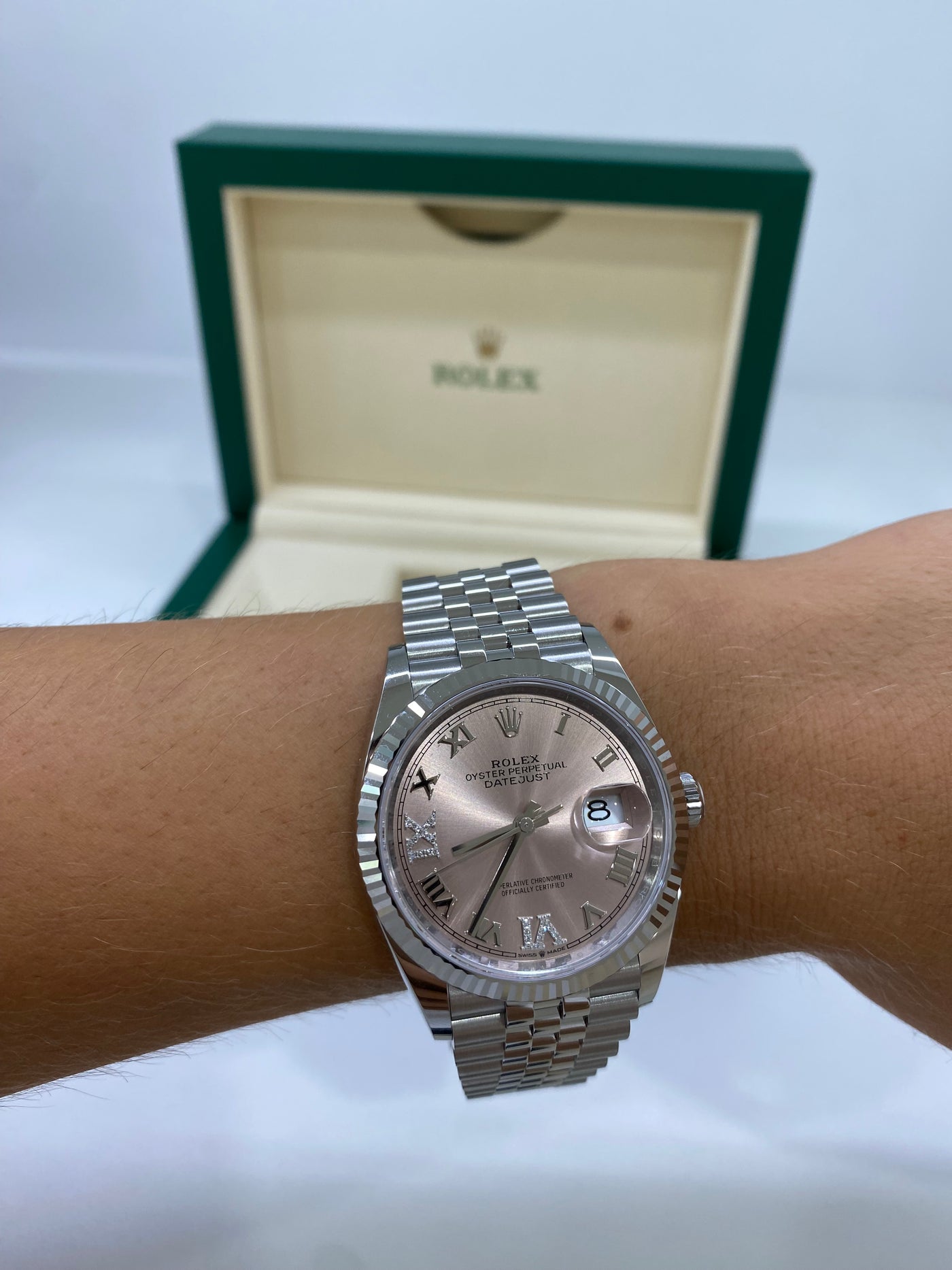 Rolex Datejust 36mm Silver Pink Face