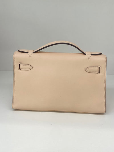 Hermes Kelly Pochette Rose Elegantine PHW