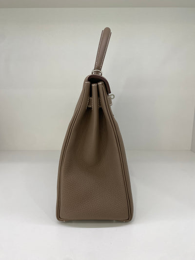 Hermès Kelly 35 Retourne Togo Etoupe PHW