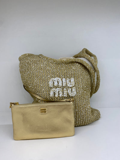 Miu Miu Gold Sequin Tote