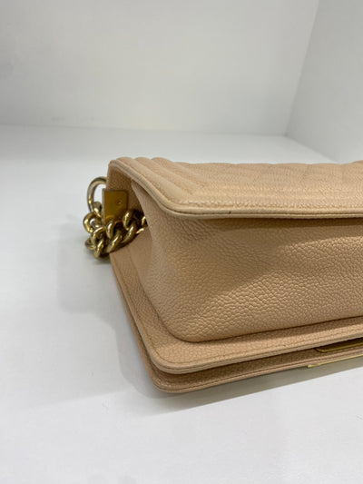 Chanel Small Boy Bag Beige GHW