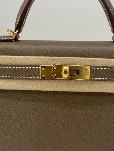 Hermes Mini Kelly Etoupe GHW