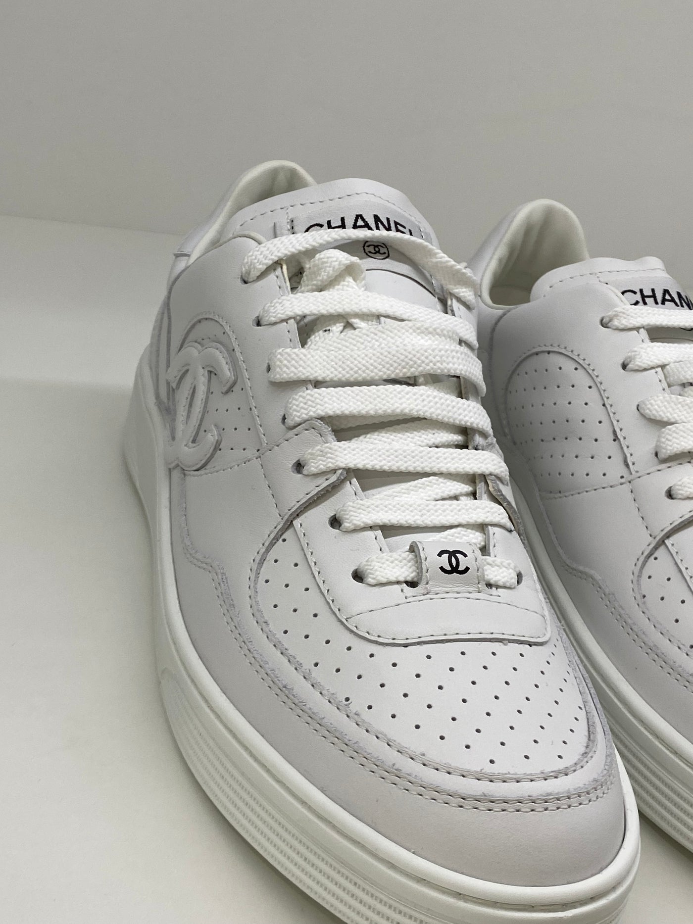 Chanel White Sneakers - Size 40