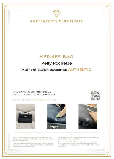 Hermes Kelly Pochette Noir PHW