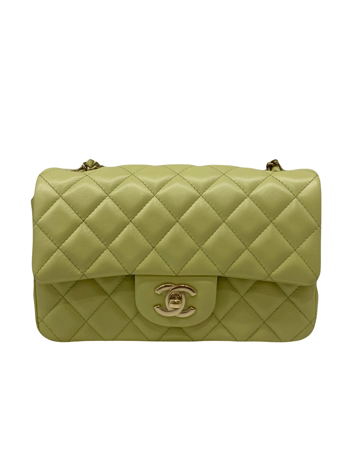 Chanel Rectangle Mini Classic Green GHW