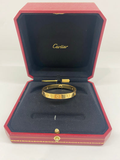 Cartier Love Bracelet Yellow Gold 4 Diamonds Size 16