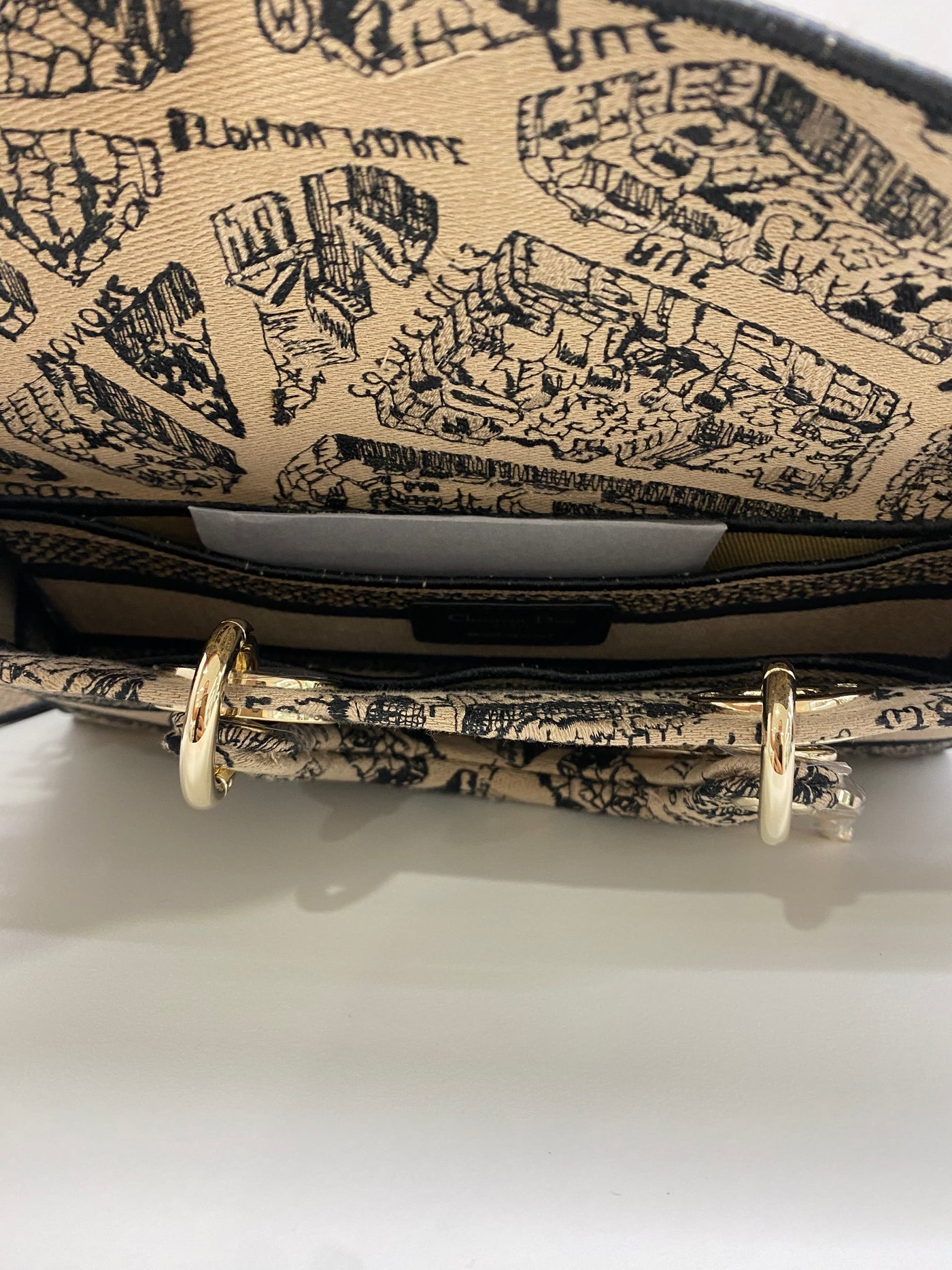Dior Lady Dior - mini rectangle beige & black