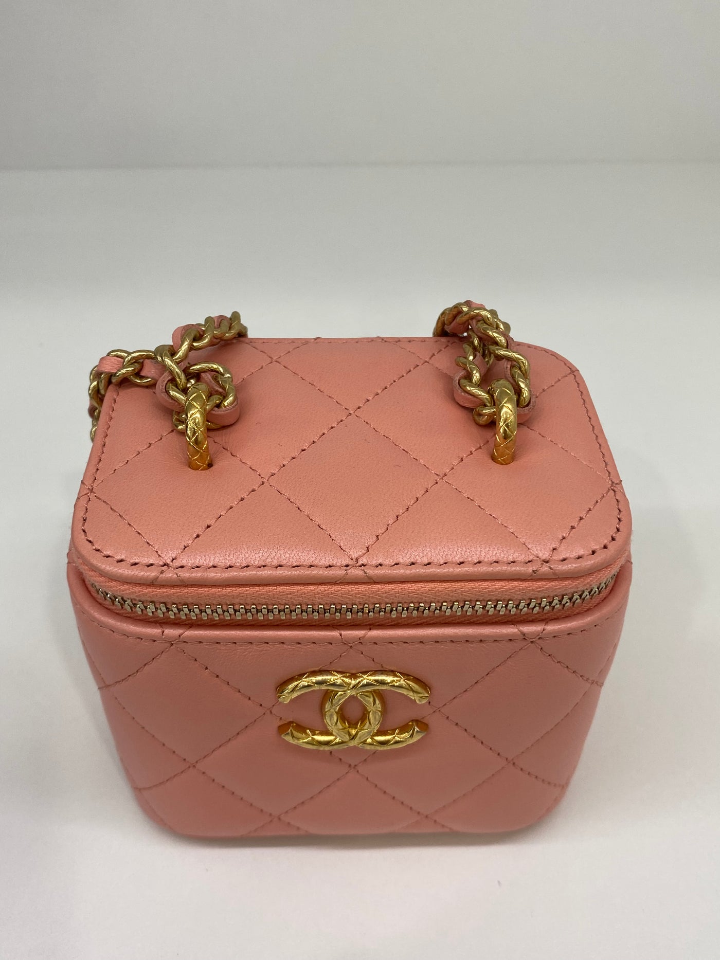 Chanel Mini Vanity Case Peach GHW