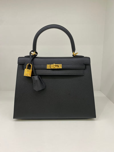Hermès Kelly 25 Sellier Noir GHW