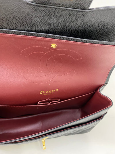 Chanel Classic Flap Large Jumbo Black Caviar GHW